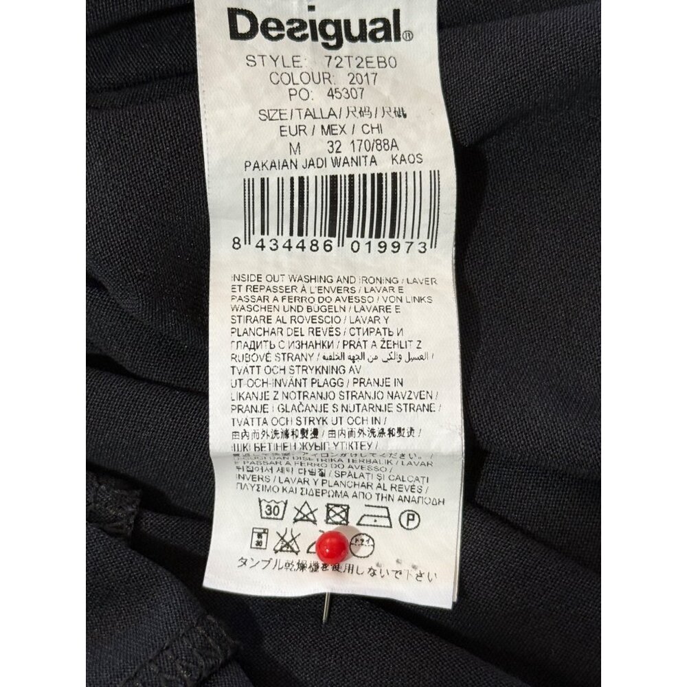 Desigual Womens Top Black Asymmetrical Hem Mandala Print Tunic Size M - Picture 8 of 8